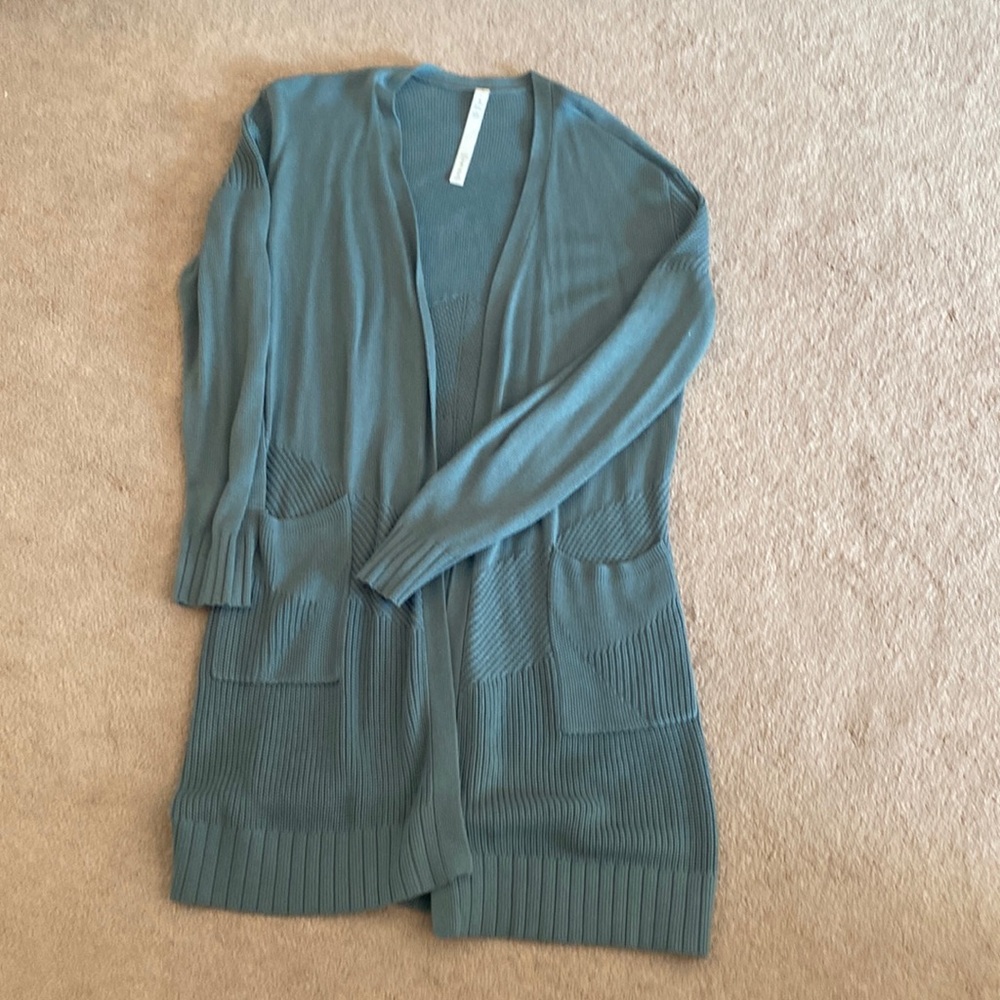 Lululemon Mixed Knit long cardigan L green
